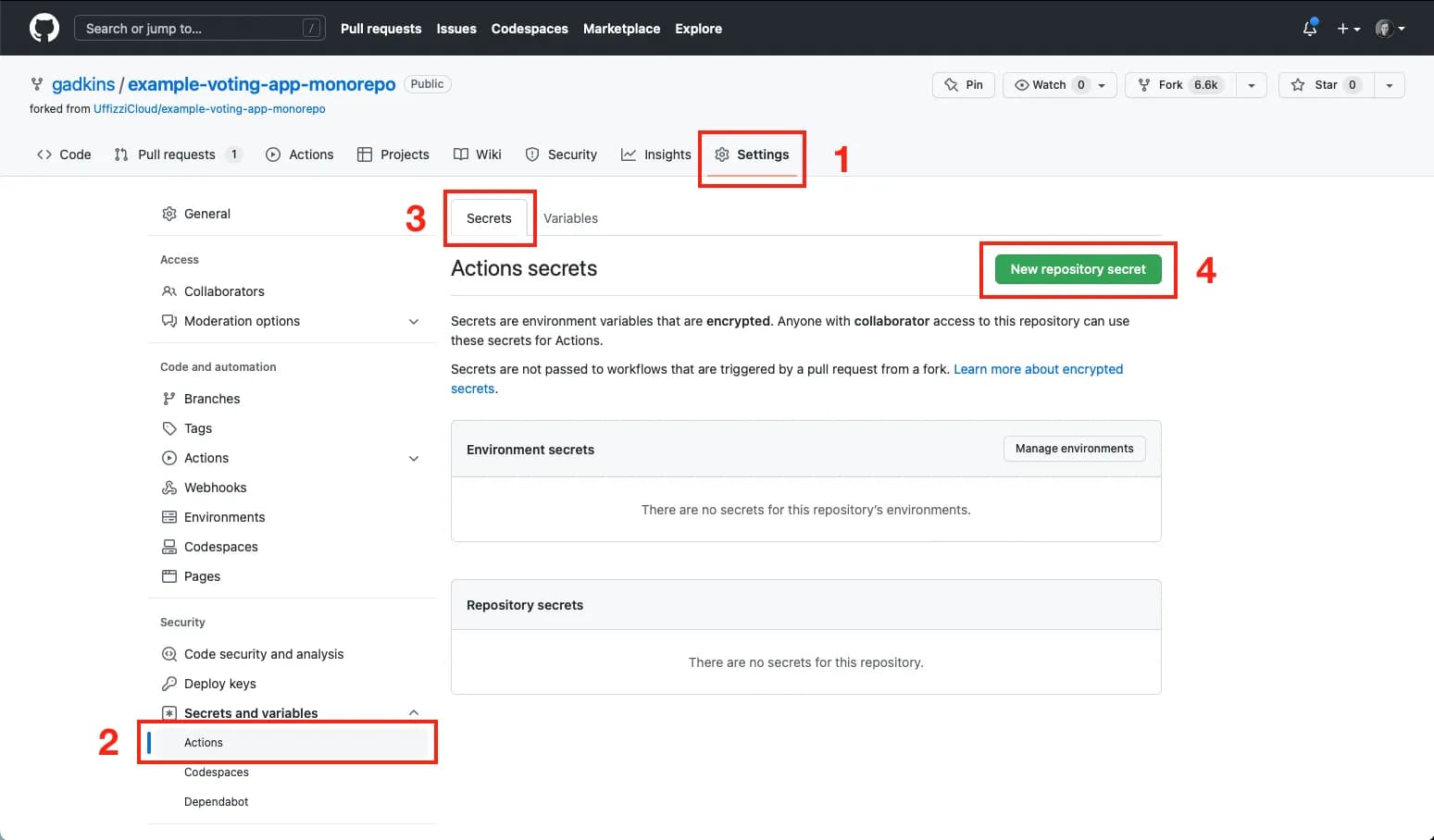 GitHub Actions Secrets